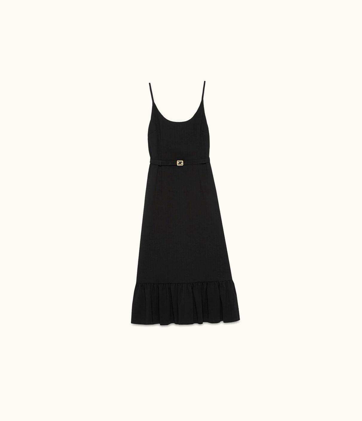 Gucci Viscose Sable Dress With Interlocking G Belt