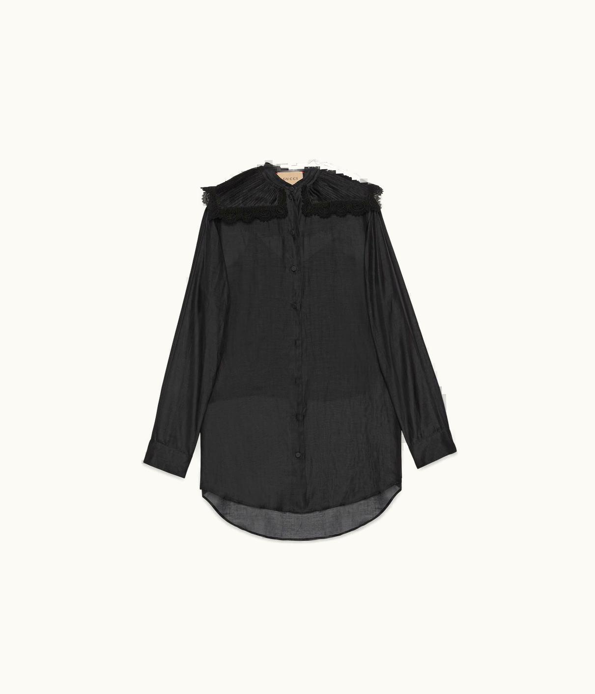 Gucci Silk Cotton Organza Shirt With Collar