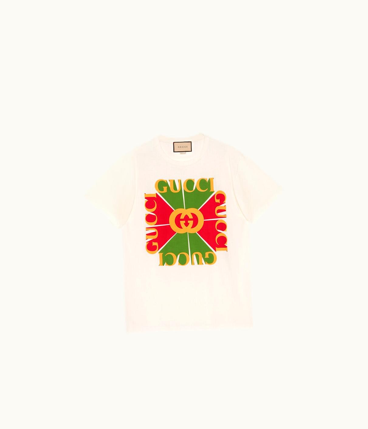 Gucci Vintage Logo Print Cotton T-Shirt
