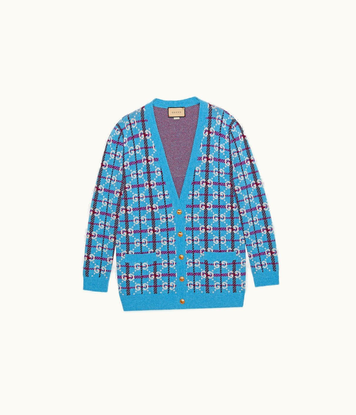 Gucci GG Check Wool Cardigan