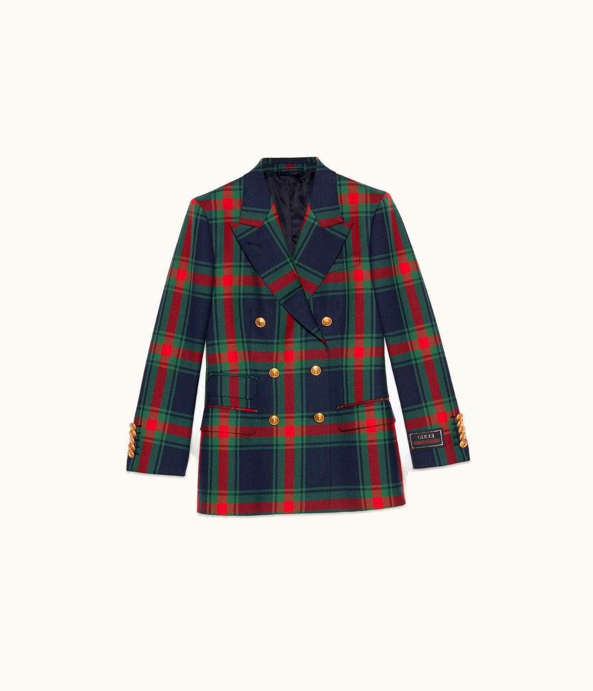 Gucci Tartan Jacket With Web Label