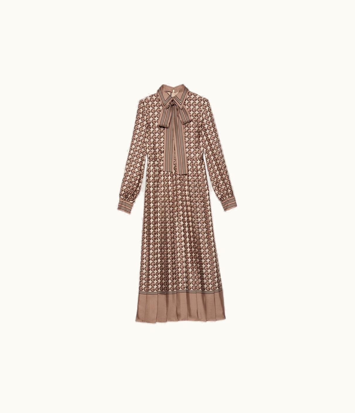 Gucci Round G Print Silk Dress