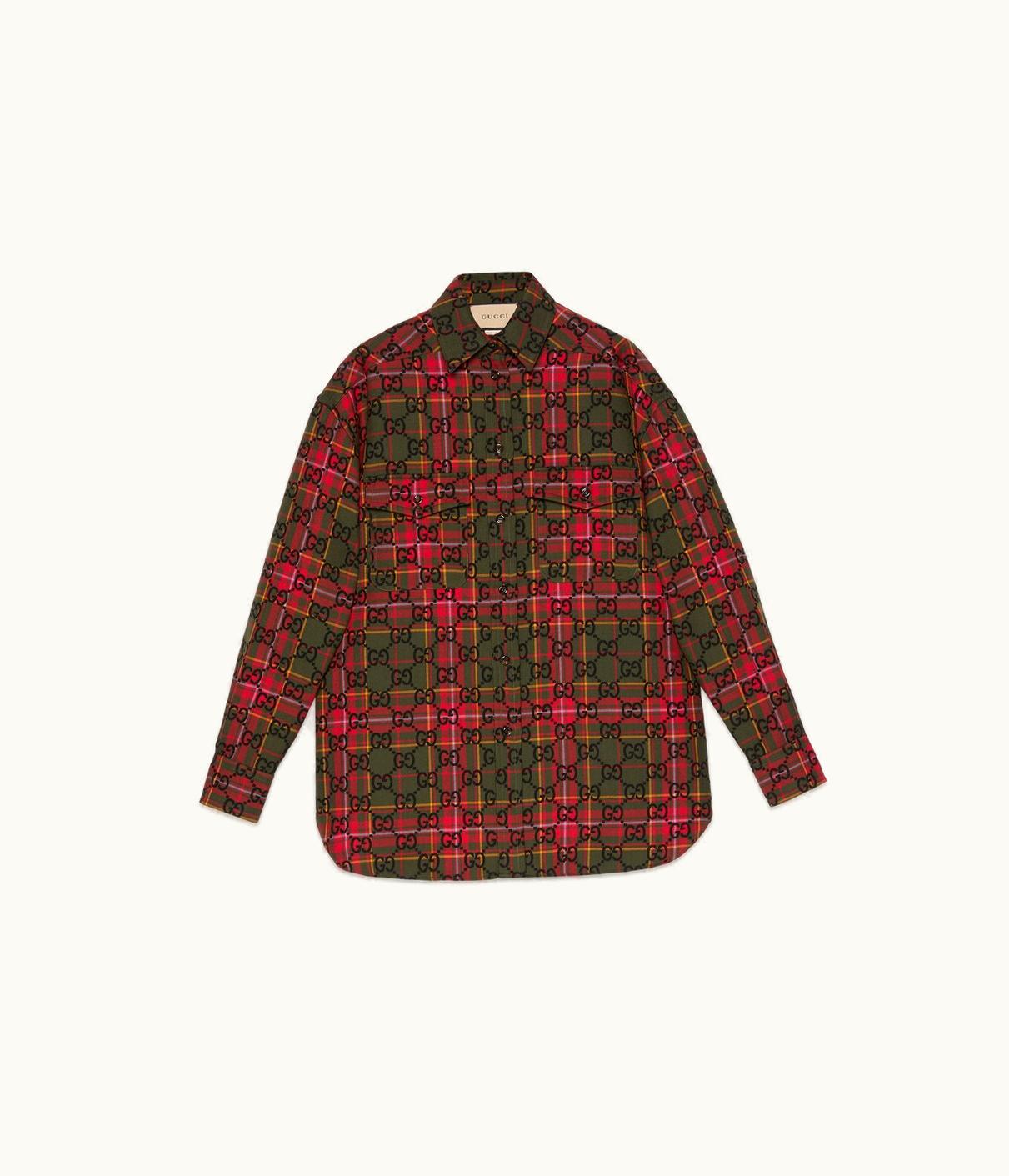 Gucci GG Tartan Wool Shirt