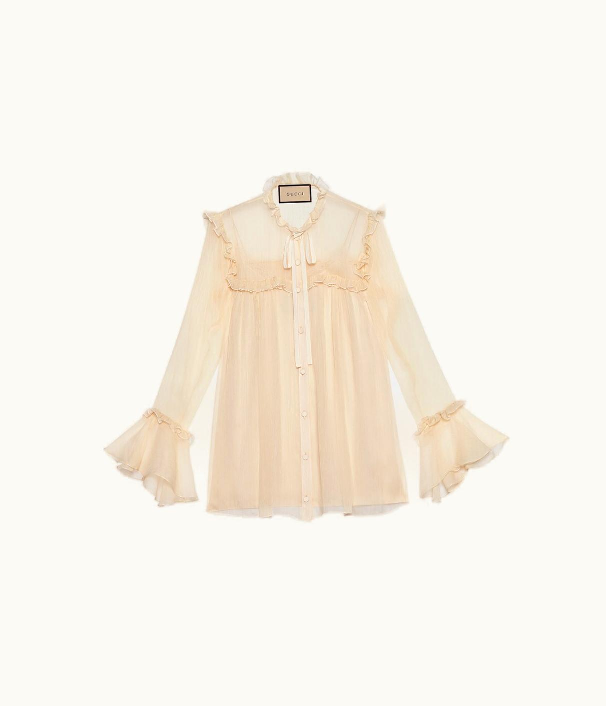 Gucci Silk Chiffon Ruffle Shirt UZ0135397