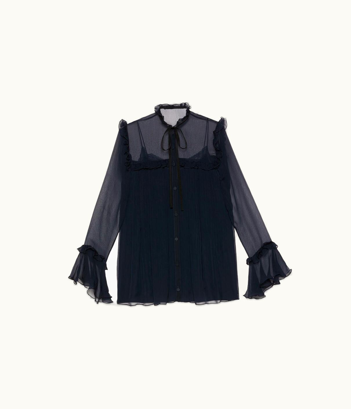 Gucci Silk Chiffon Ruffle Shirt UZ0135398