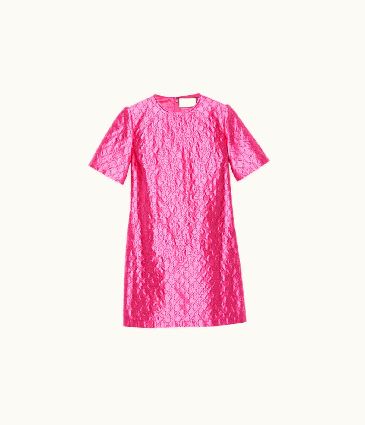 Gucci GG Embroidered Silk Dress