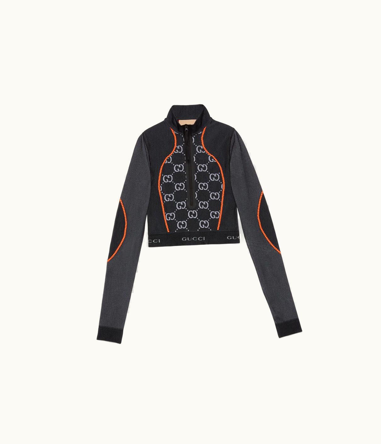 Gucci GG Jersey Jacquard Cropped Top