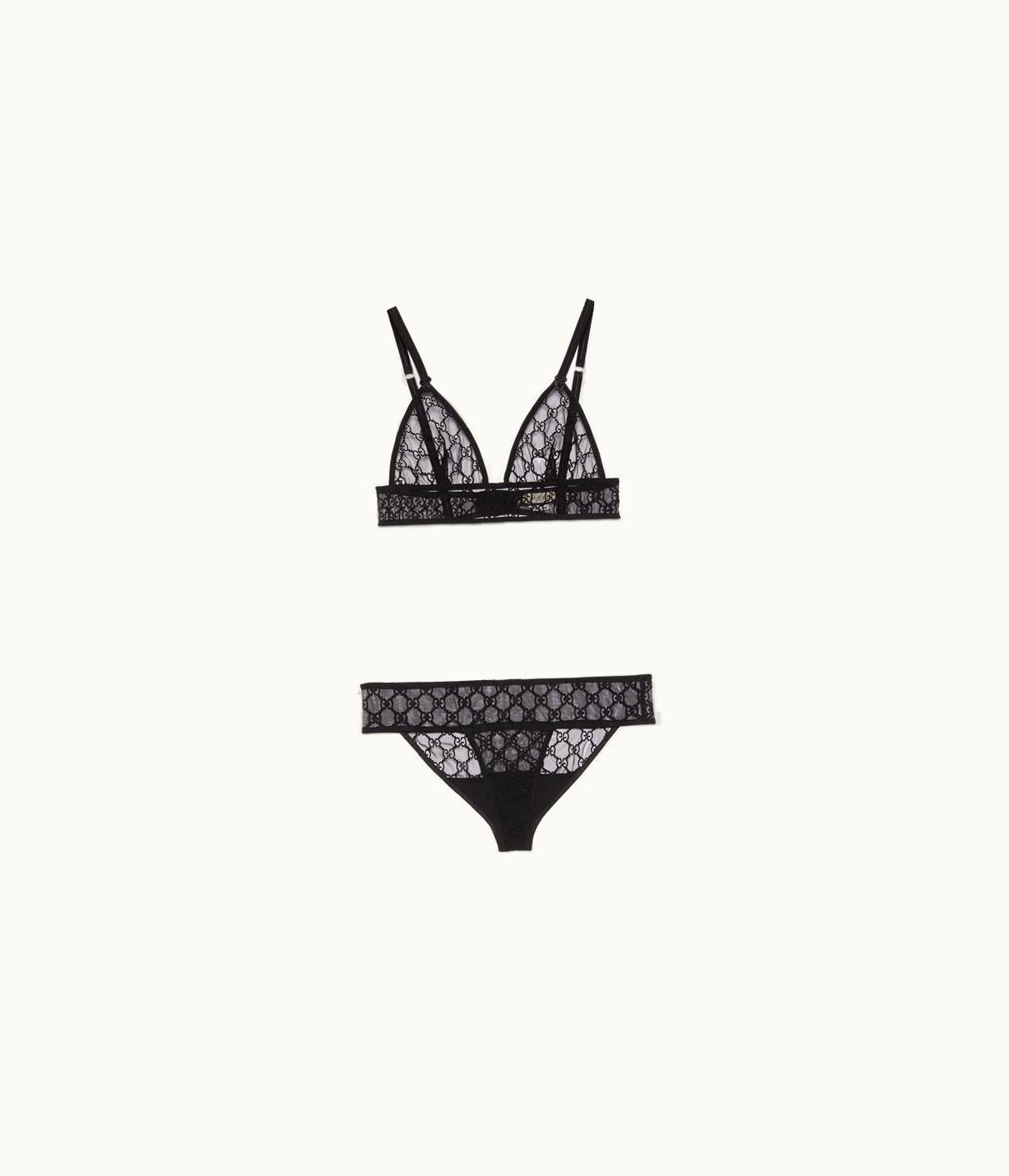 Gucci GG Embroidered Tulle Lingerie Set