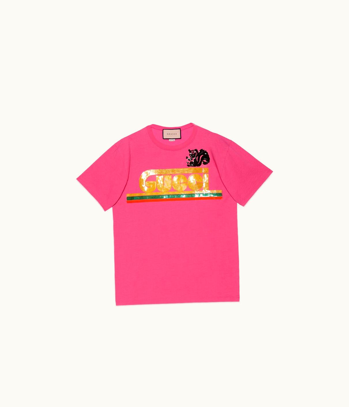 Gucci Cotton T-Shirt With Gucci Skunk Embroidery