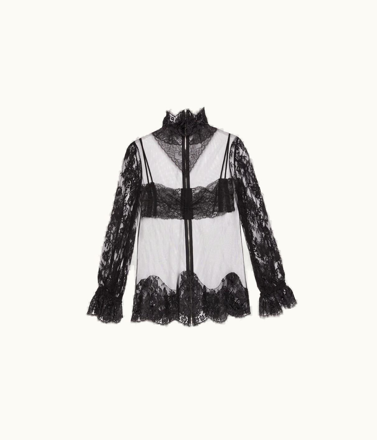 Gucci Tulle And Lace Shirt