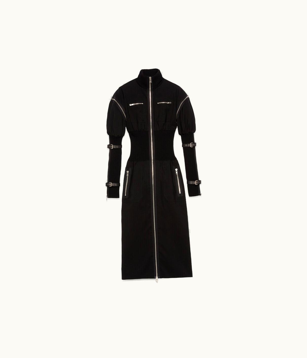Gucci Long Wool Dress With Zip Details