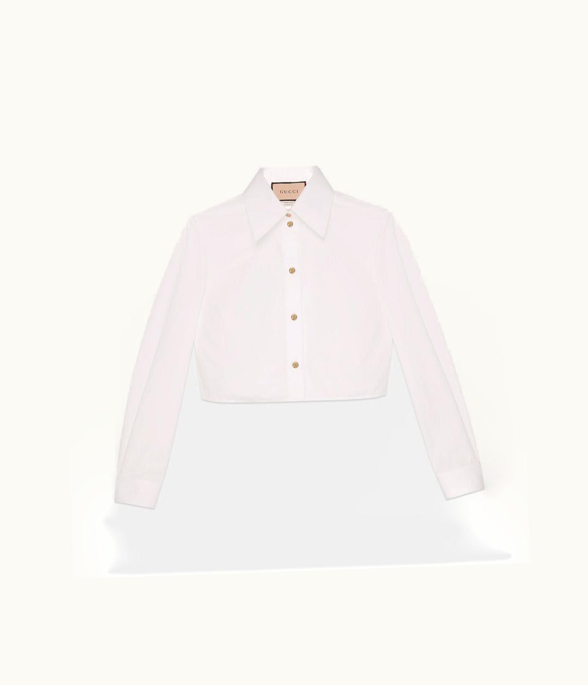 Gucci Heavy Cotton Poplin Cropped Shirt UZ0135488