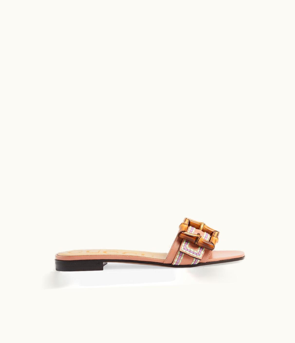 Gucci Women's Slide Sandal With Bamboo Buckle UZ0135636