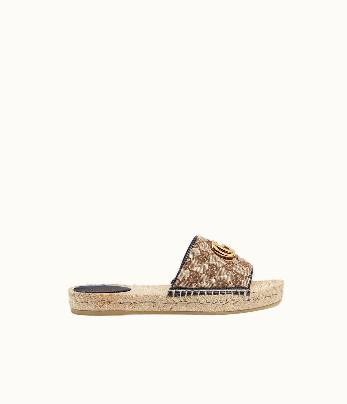 Gucci Women's GG Matelassé Canvas Espadrille Sandal