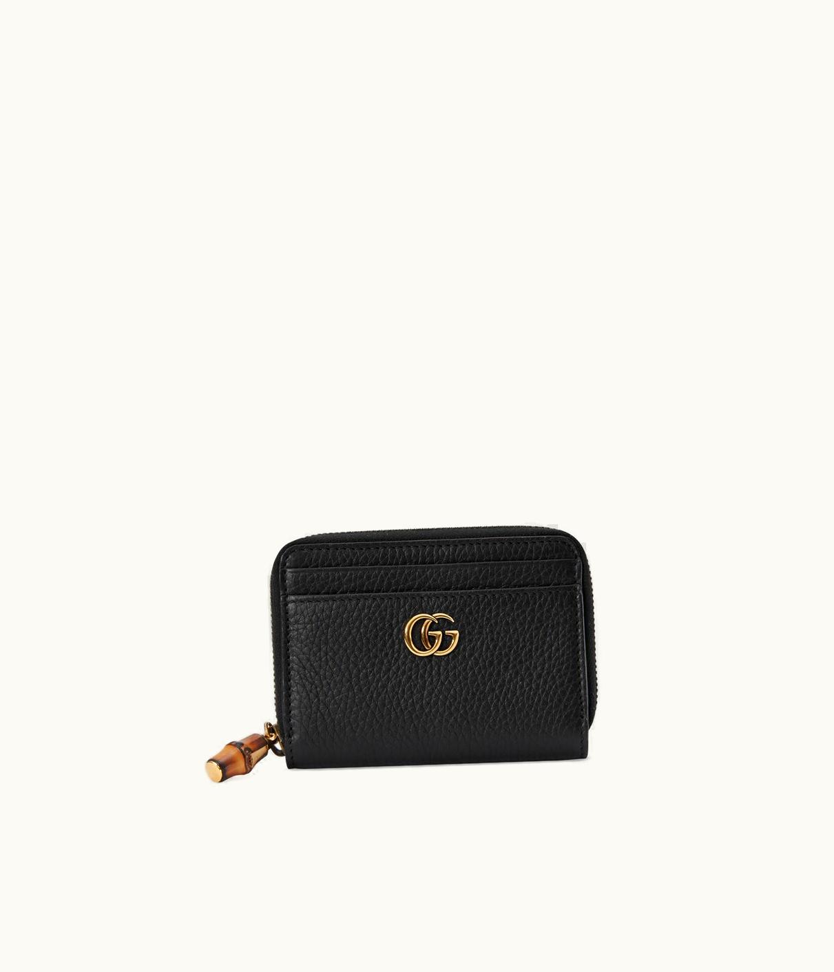 Gucci Gucci Double G Zip Card Case With Bamboo