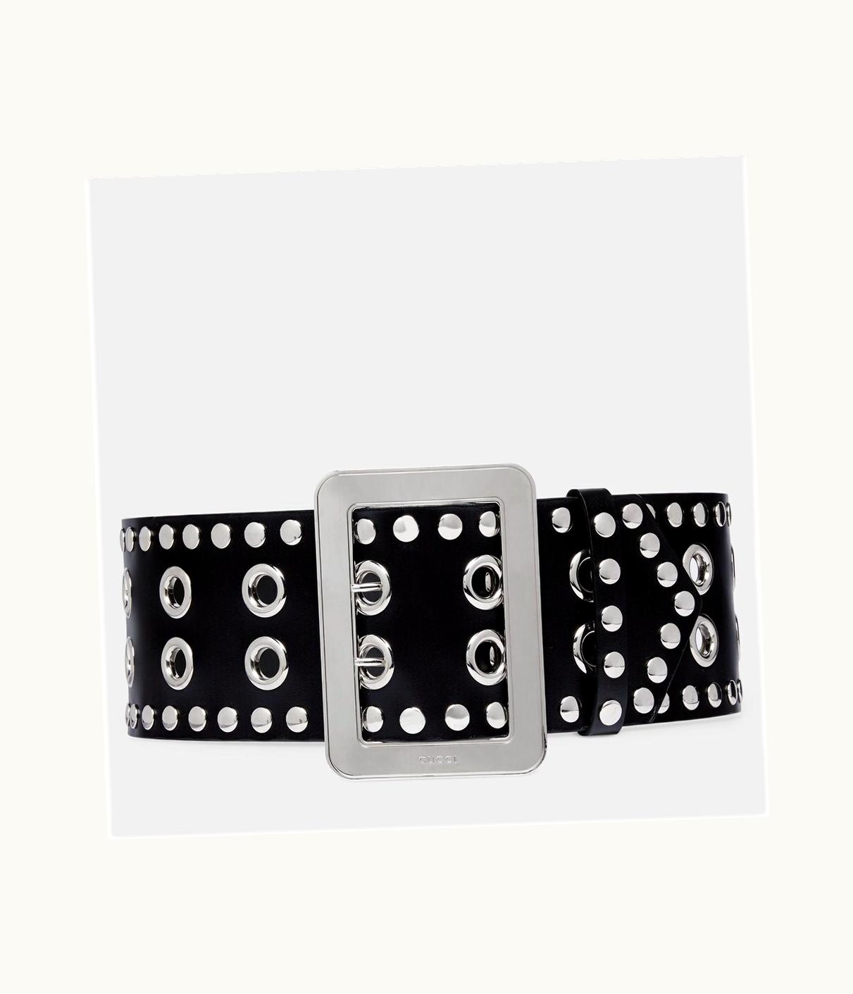 Gucci Gucci Wide Belt With Eyelet And Stud Motif