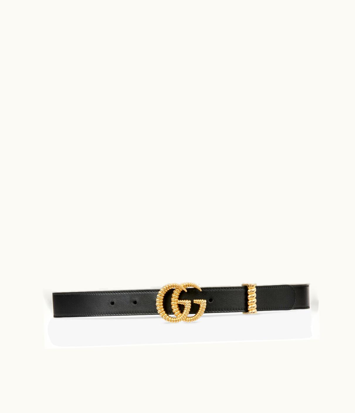 Gucci Gucci Leather Belt With Torchon Double G Buckle
