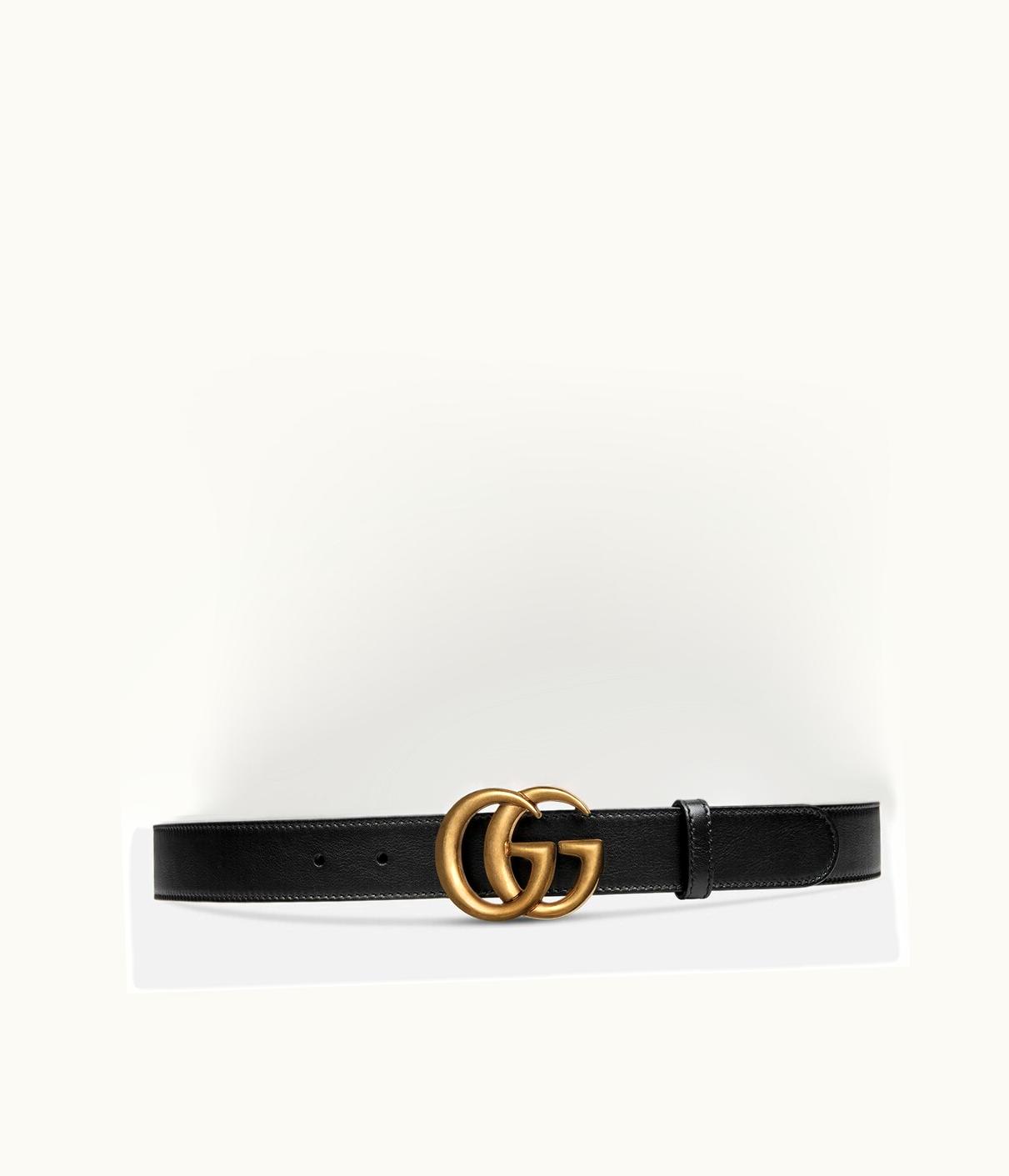 Gucci Gucci Leather Belt With Double G Buckle UZ0136254