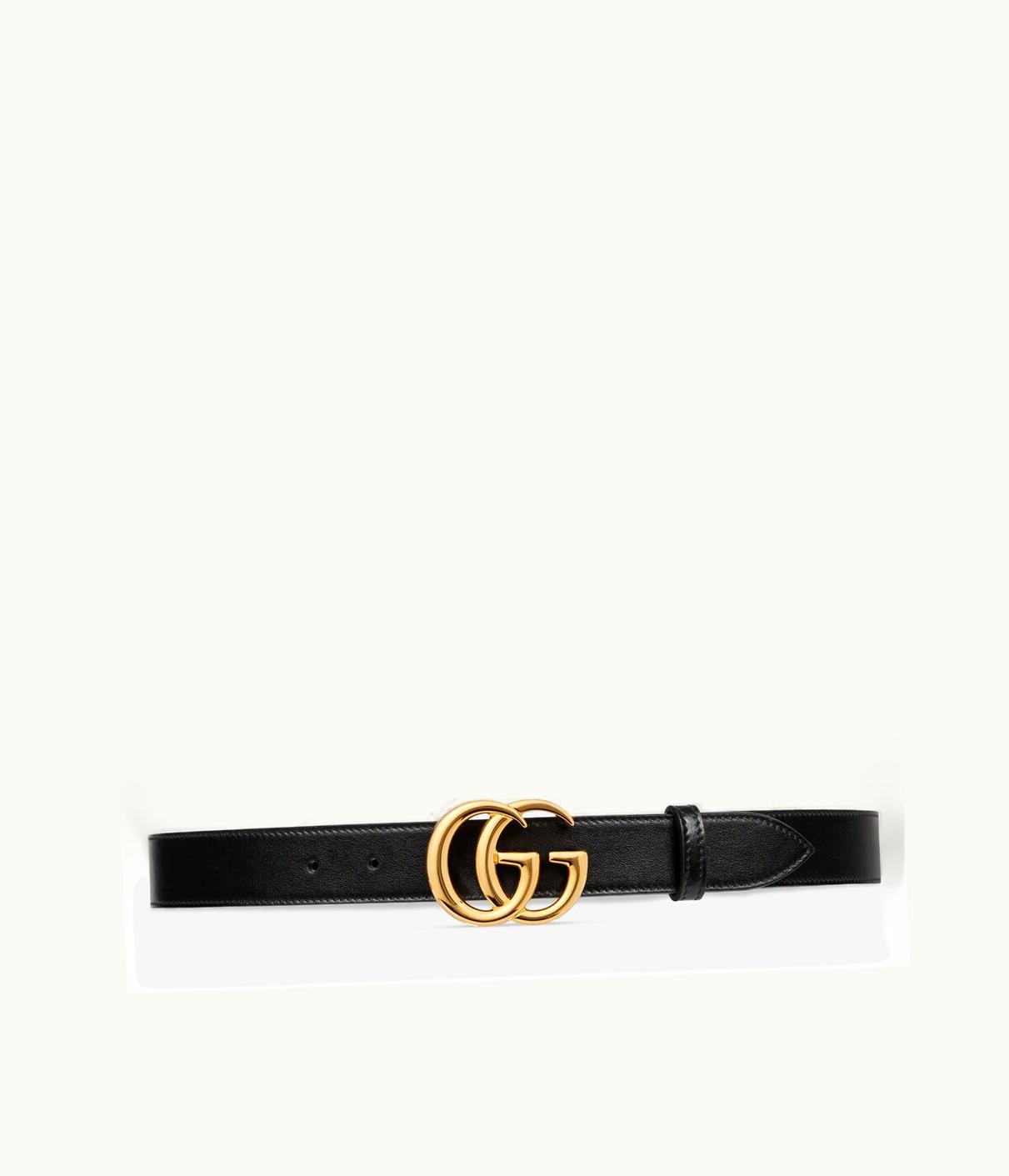 Gucci Gucci GG Marmont Leather Belt With Shiny Buckle UZ0136255