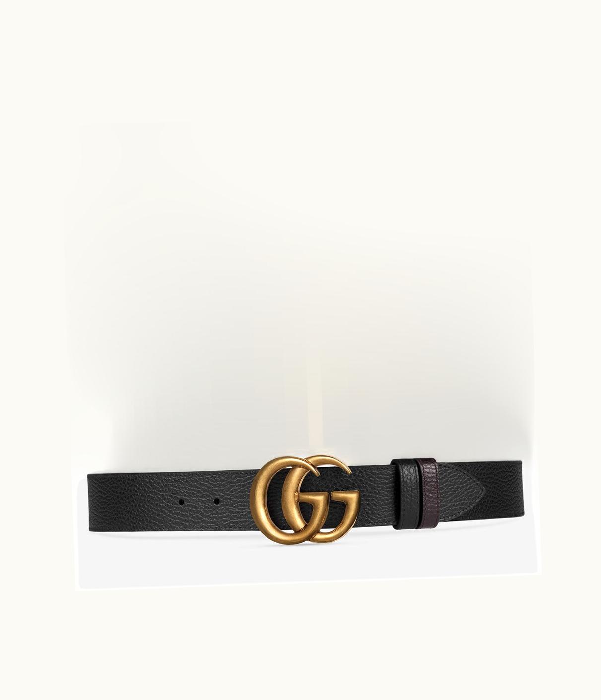 Gucci Gucci Reversible Leather Belt With Double G Buckle