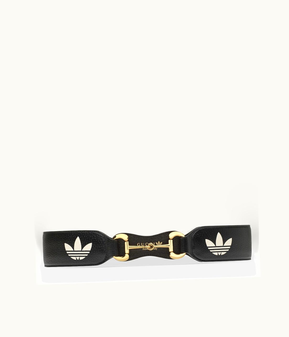 Gucci Gucci Adidas X Gucci Leather Belt With Horsebit UZ0136289