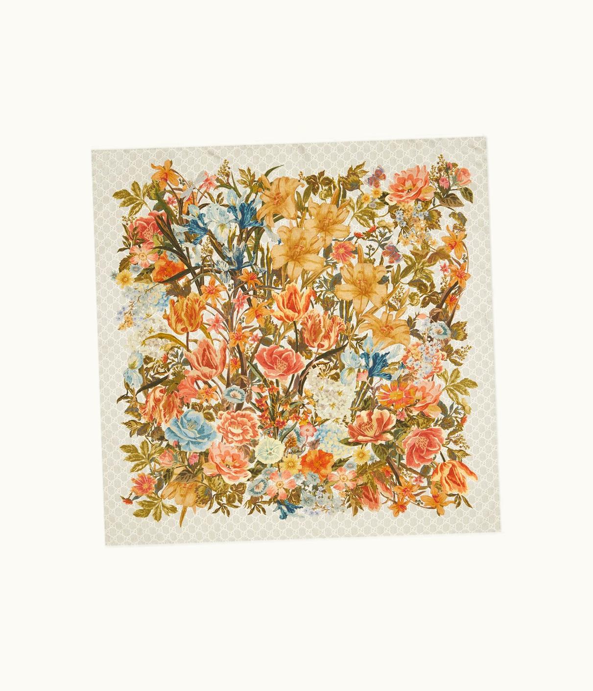 Gucci Gucci GG Flora Print Silk Scarf UZ0136330