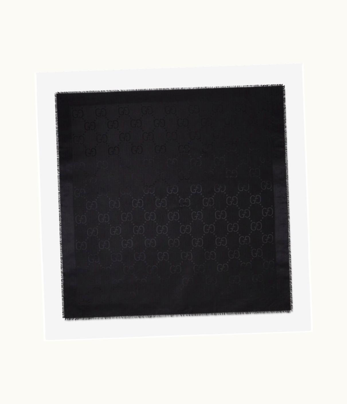 Gucci Gucci GG Jacquard Silk Wool Shawl