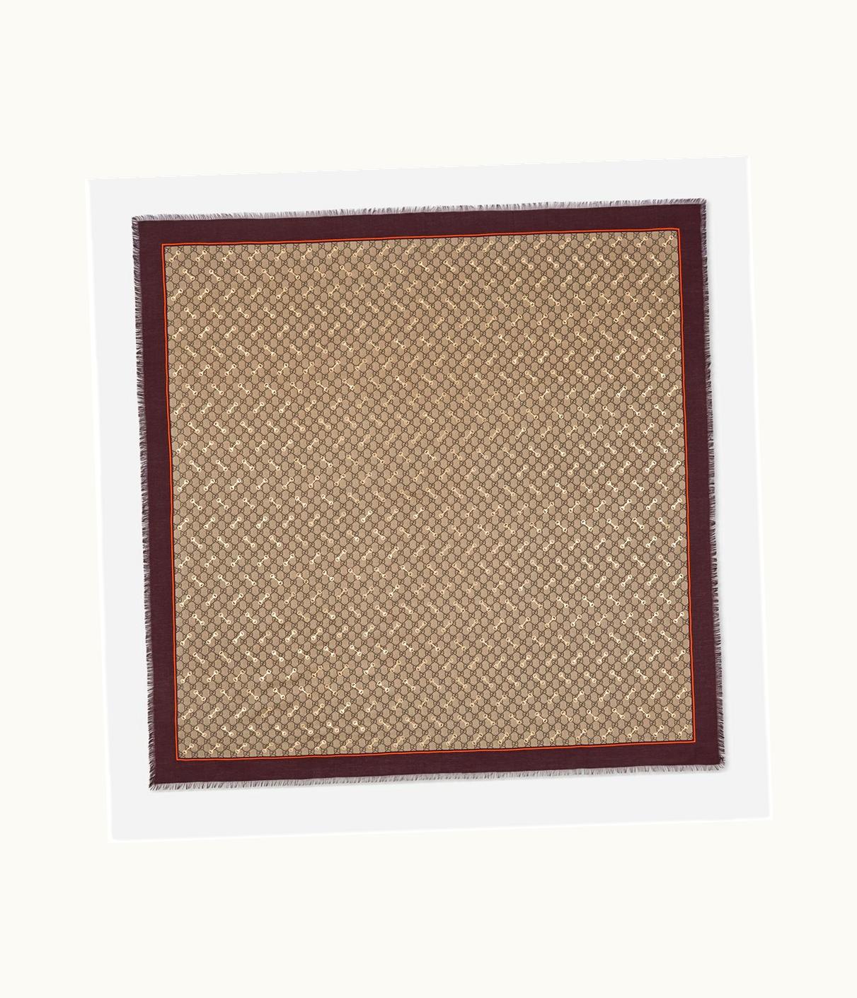 Gucci Gucci GG Print With Horsebits Modal Shawl