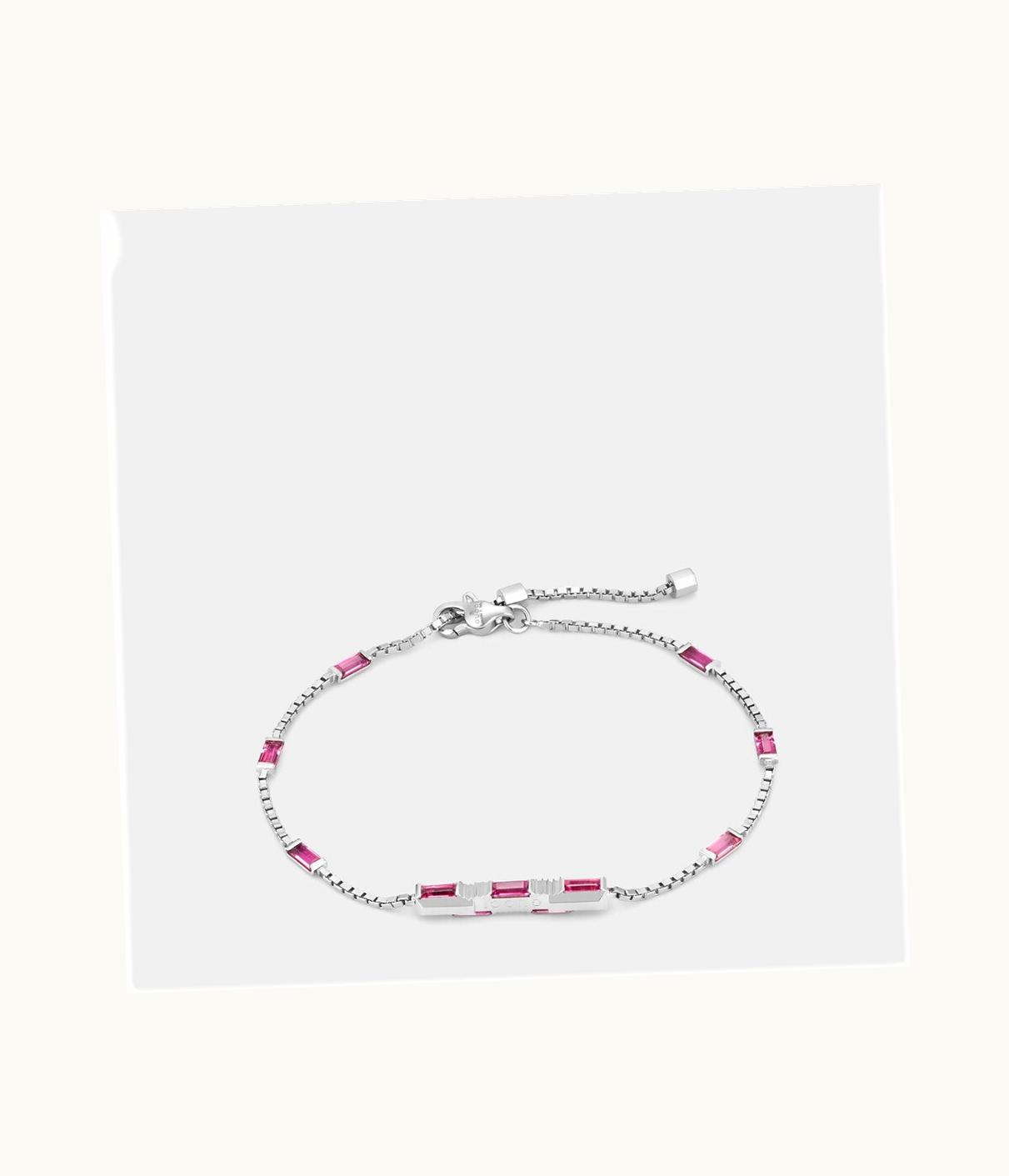 Gucci Gucci Link To Love Baguette Rubellite Bracelet