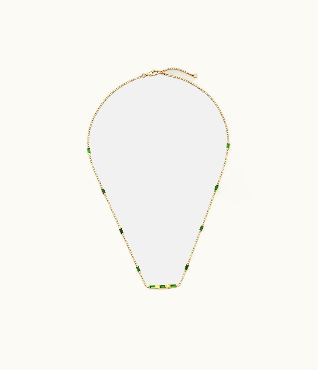 Gucci Gucci Link To Love Baguette Tourmaline Necklace