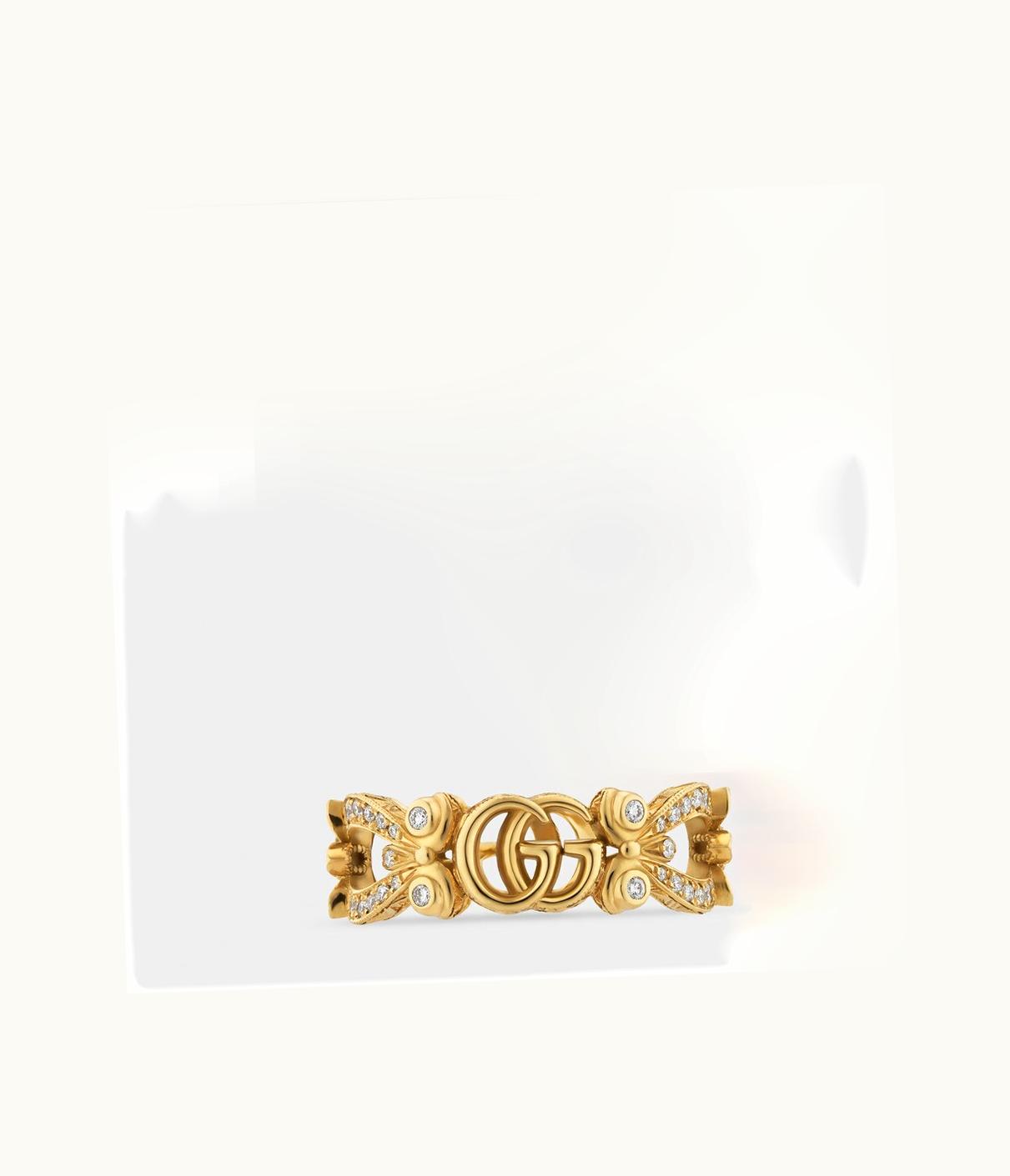 Gucci Gucci Flora 18k Ring With Pavé Diamonds UZ0136433