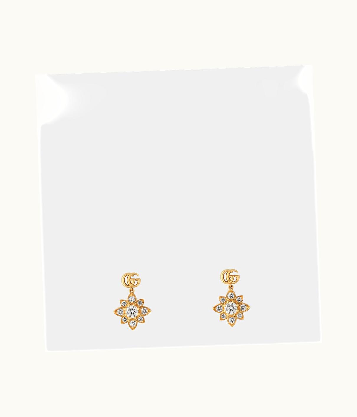 Gucci Gucci Flora 18k Stud Earrings With Double G UZ0136439