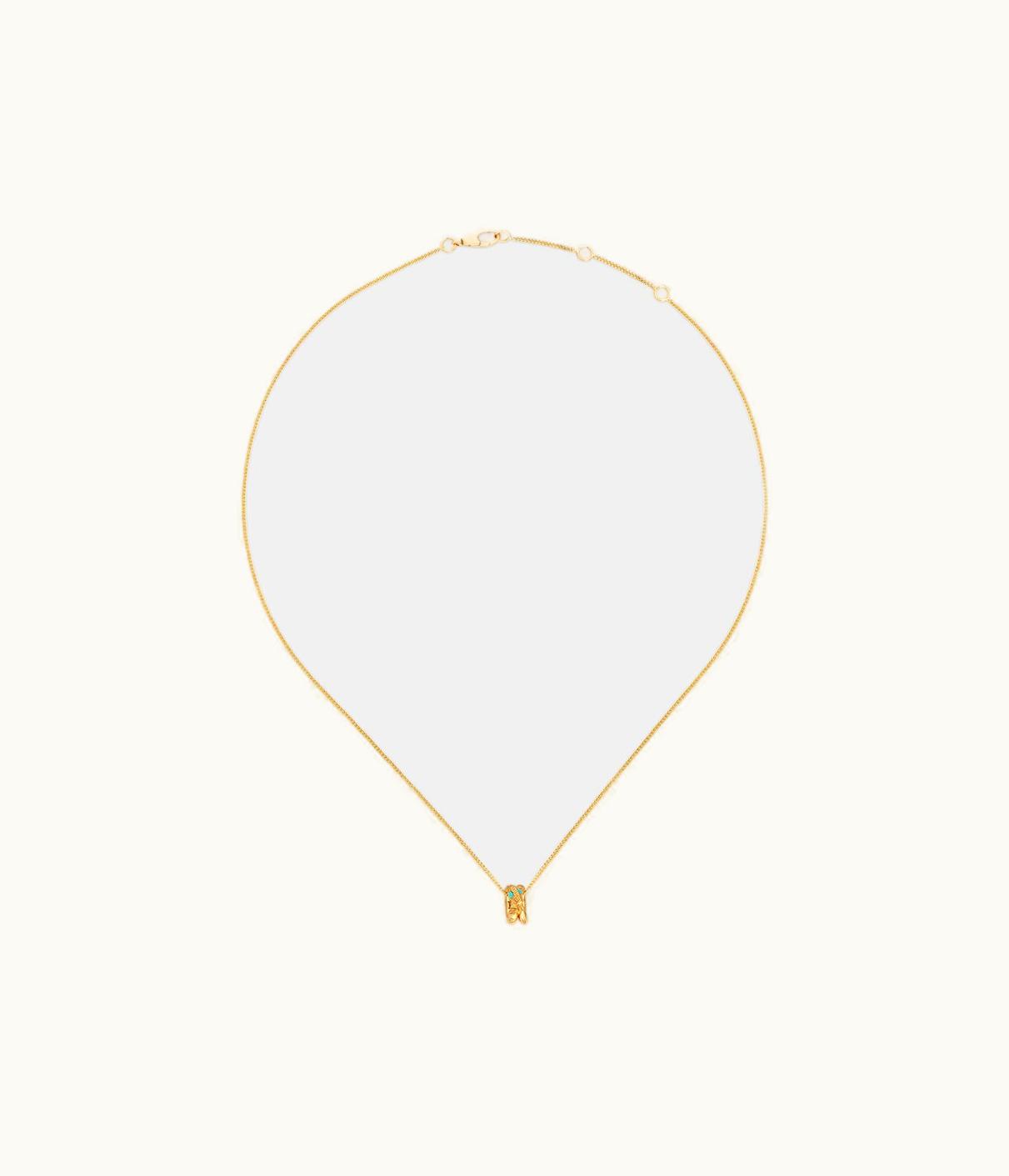 Gucci Gucci Ouroboros 18k Necklace With Turquoise