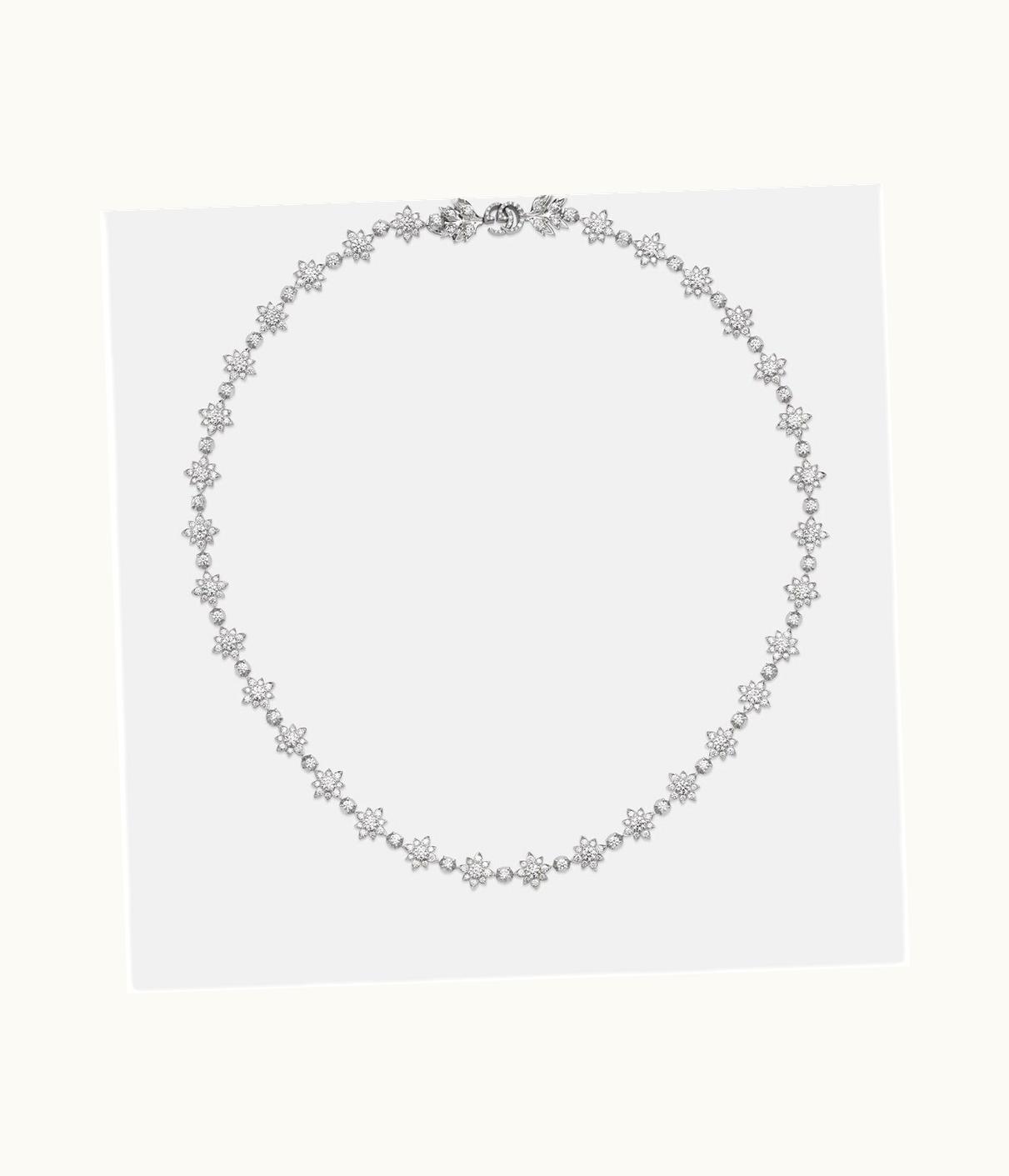 Gucci Gucci Flora White Gold Necklace With Diamonds