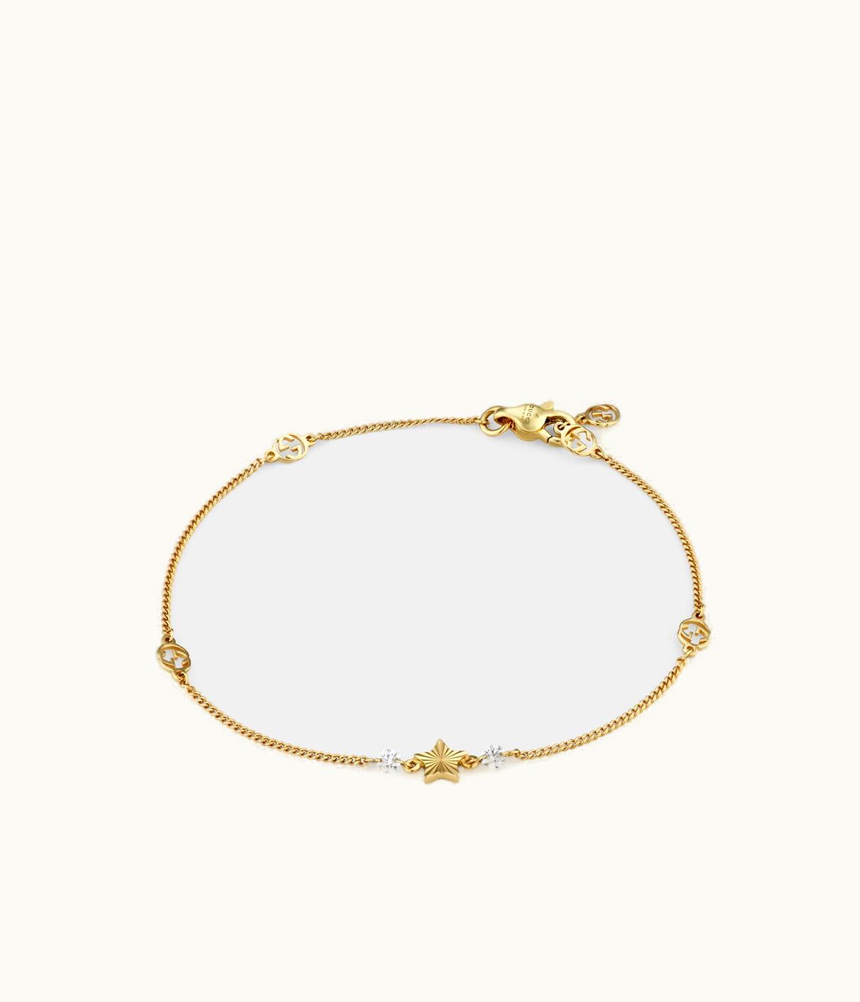 Gucci Gucci Interlocking G 18k Bracelet With Star