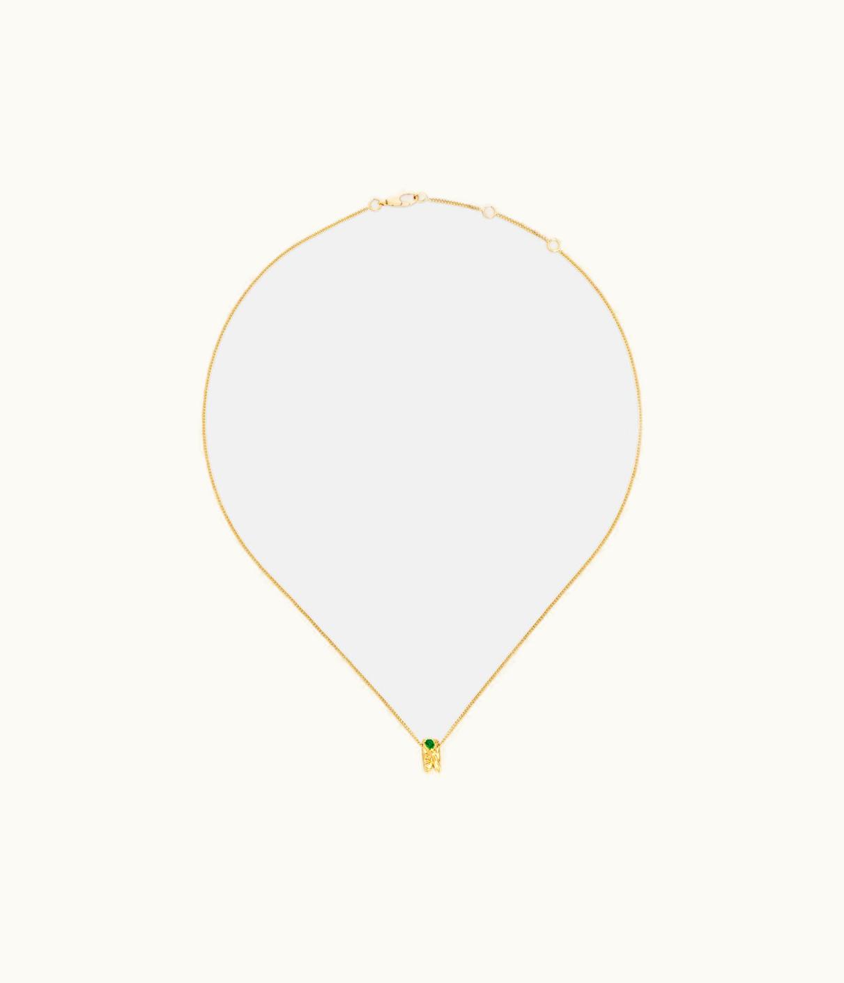 Gucci Gucci Ouroboros 18k Necklace With Emerald