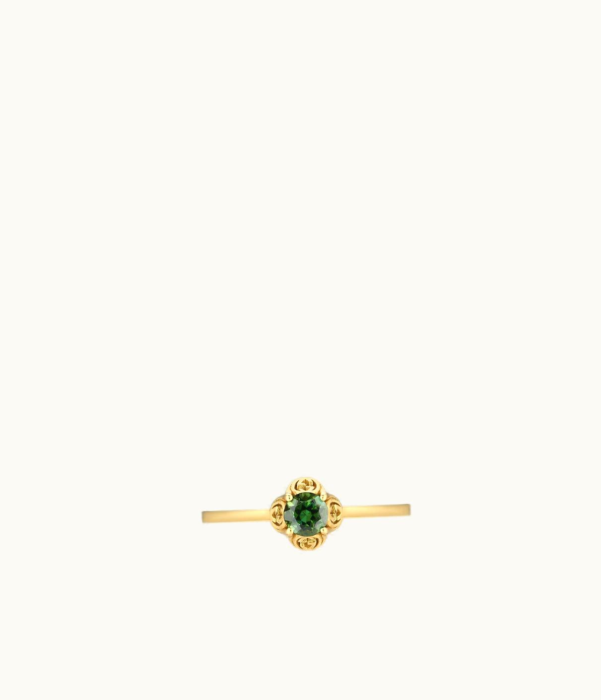 Gucci Gucci Interlocking G 18k Ring With Tourmaline