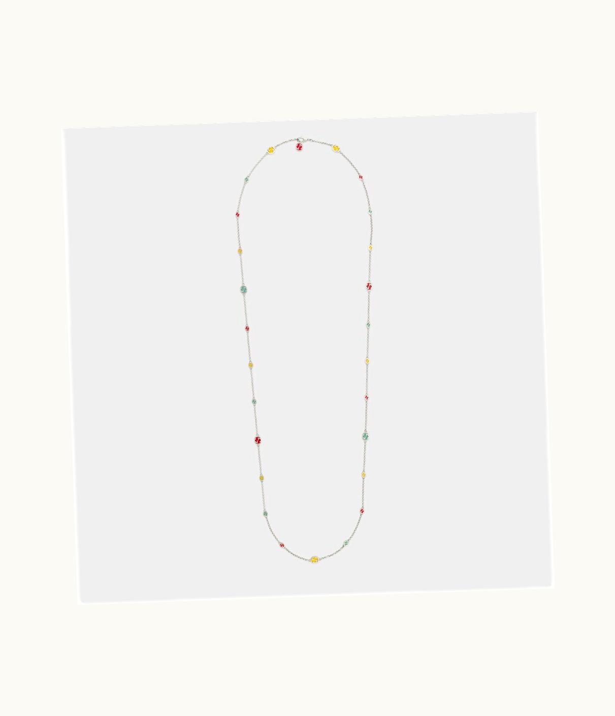 Gucci Gucci Interlocking G Necklace With Multicolour Enamel UZ0136677