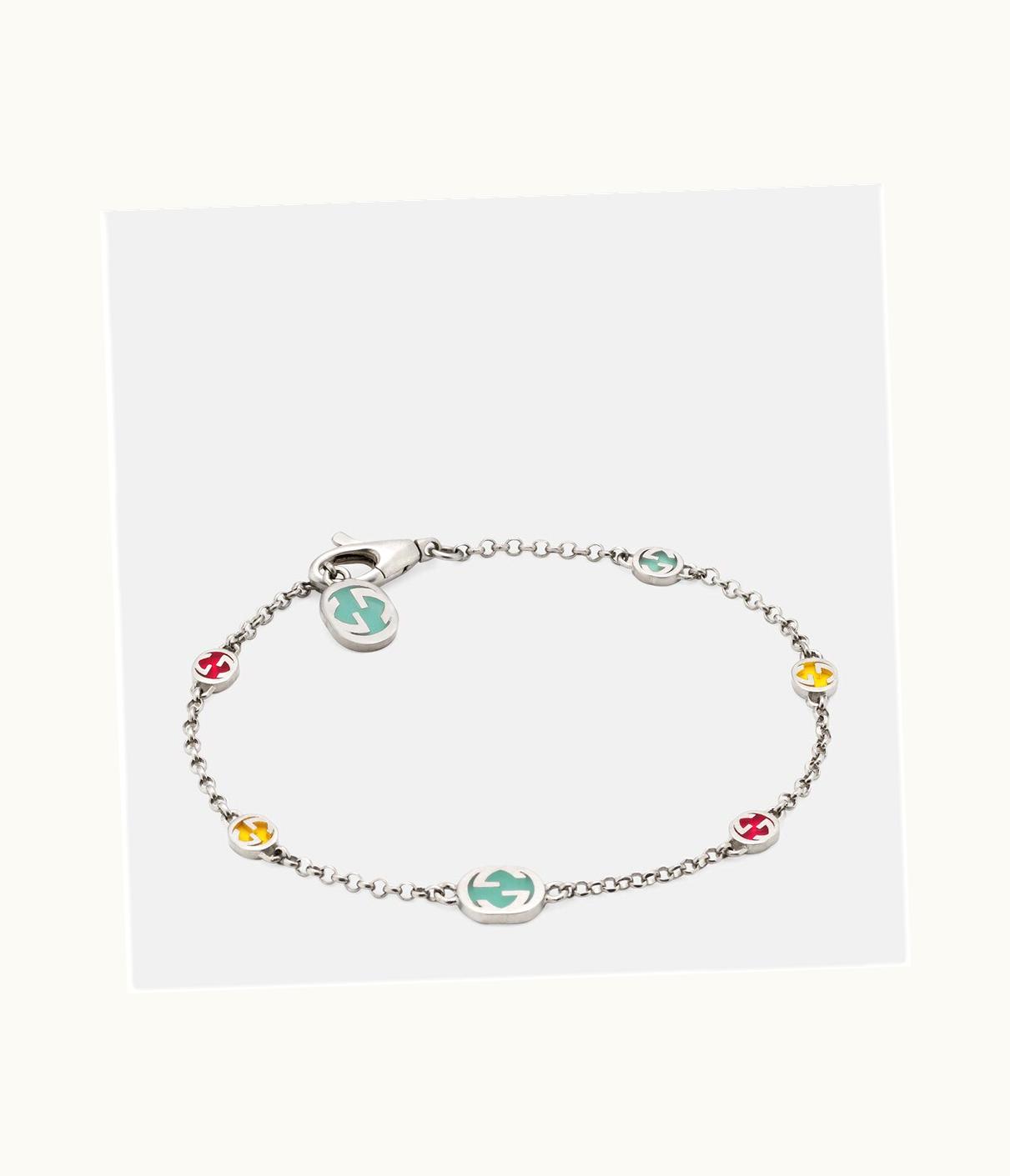 Gucci Gucci Interlocking G Bracelet With Multicolour Enamel