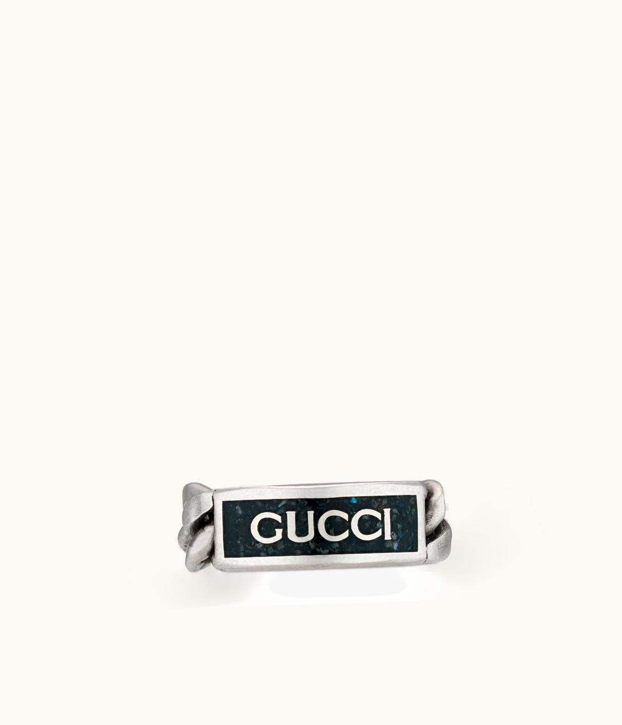 Gucci Gucci Logo Ring With Enamel UZ0136702