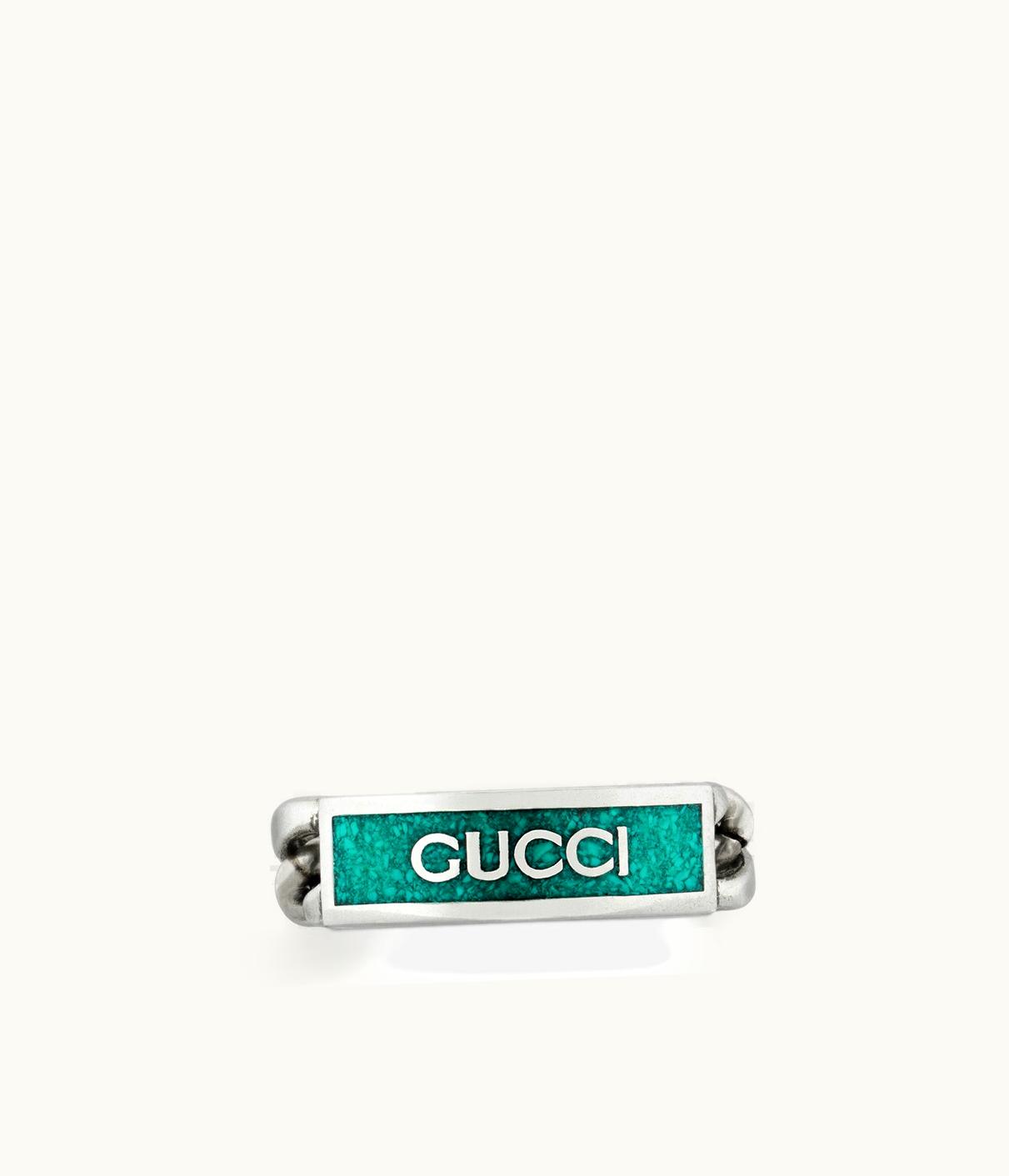 Gucci Gucci Logo Ring With Enamel UZ0136703