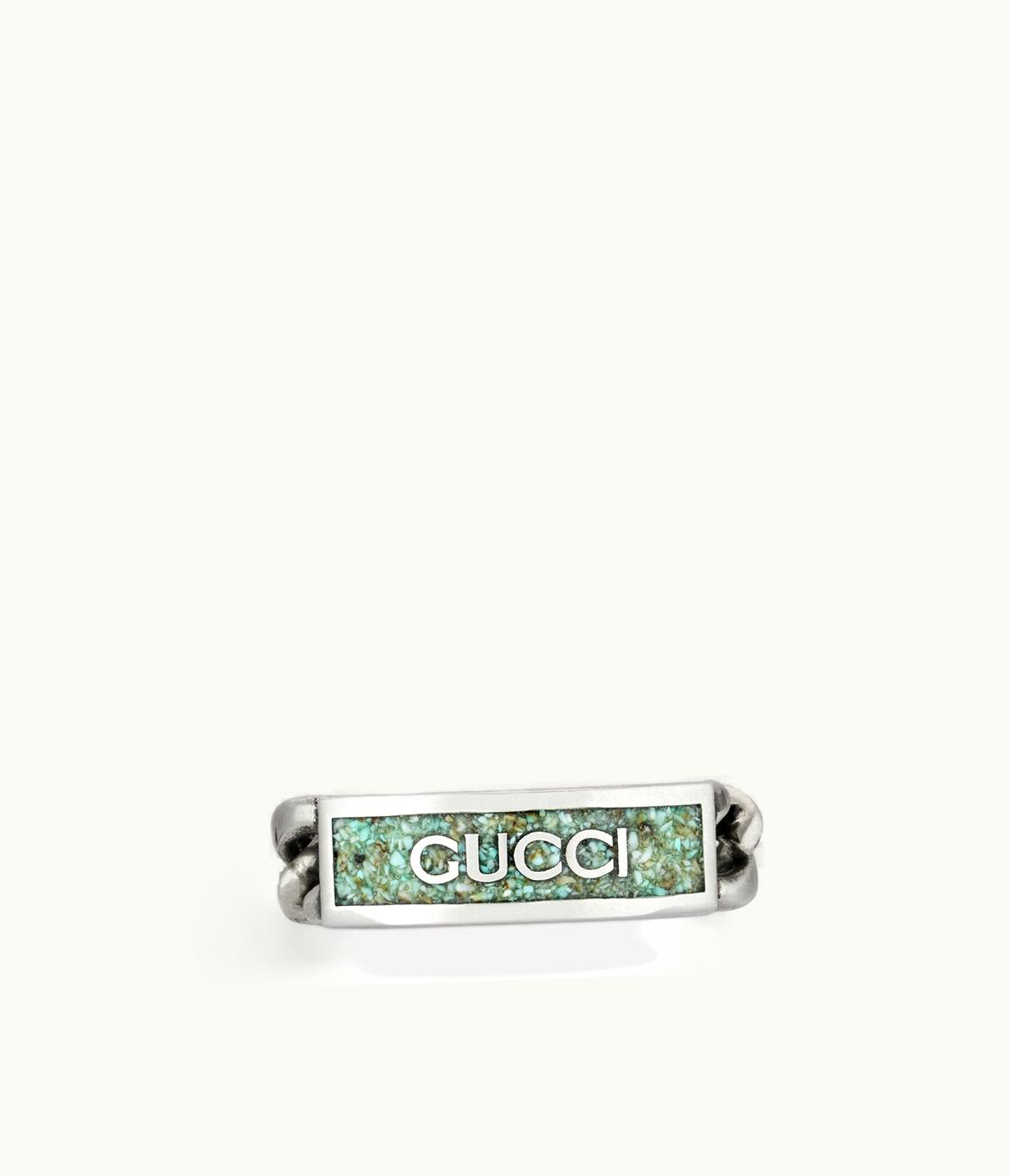Gucci Gucci Logo Ring With Enamel UZ0136704