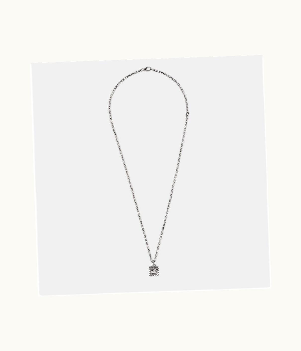 Gucci Gucci Necklace With Square G Cross In Silver
