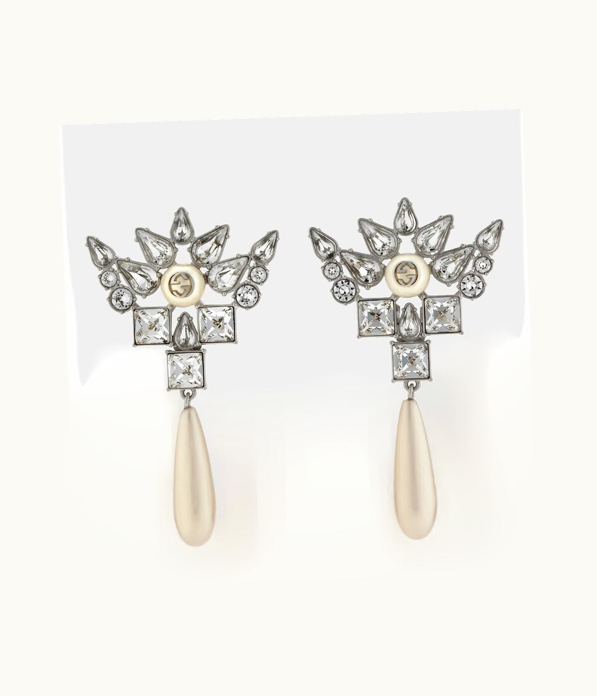 Gucci Gucci Interlocking G Crystal Earrings