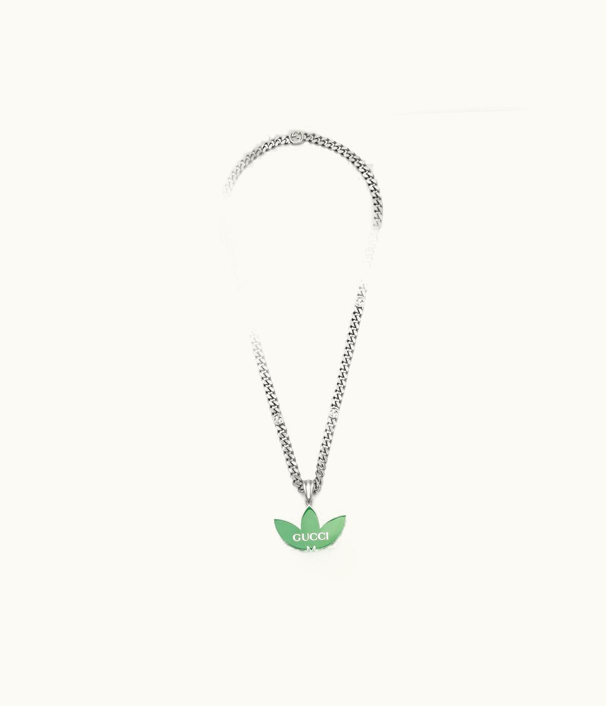 Gucci Gucci Adidas X Gucci Necklace With Trefoil-Shaped Pendant UZ0136811