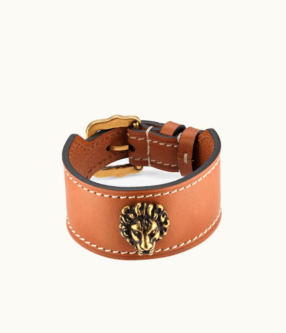 Gucci Gucci Leather Bracelet With Lion Head UZ0136885