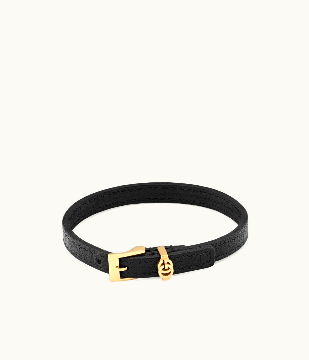 Gucci Gucci Double G Leather Bracelet