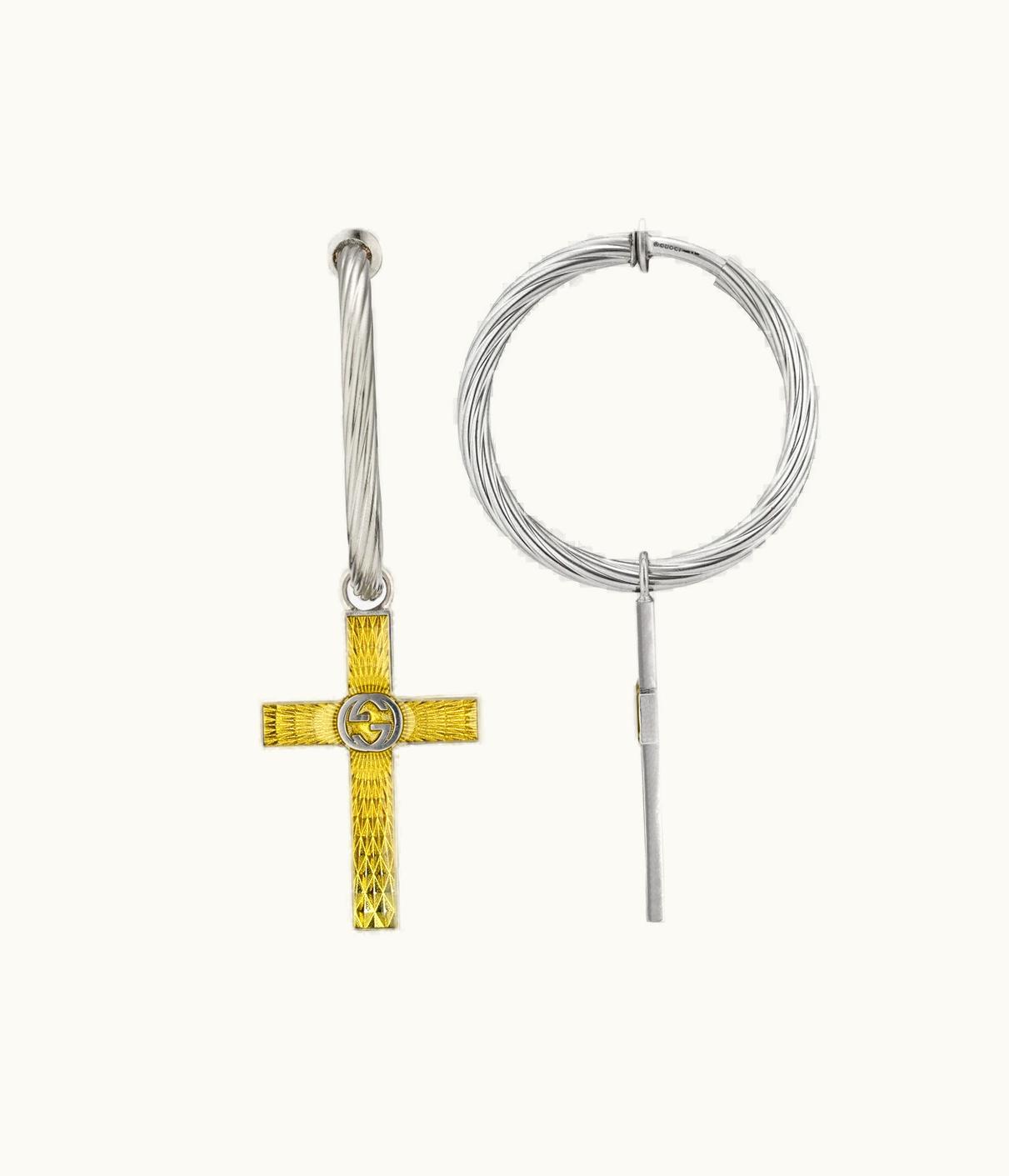 Gucci Gucci Interlocking G Enamel Cross Single Earring UZ0136899