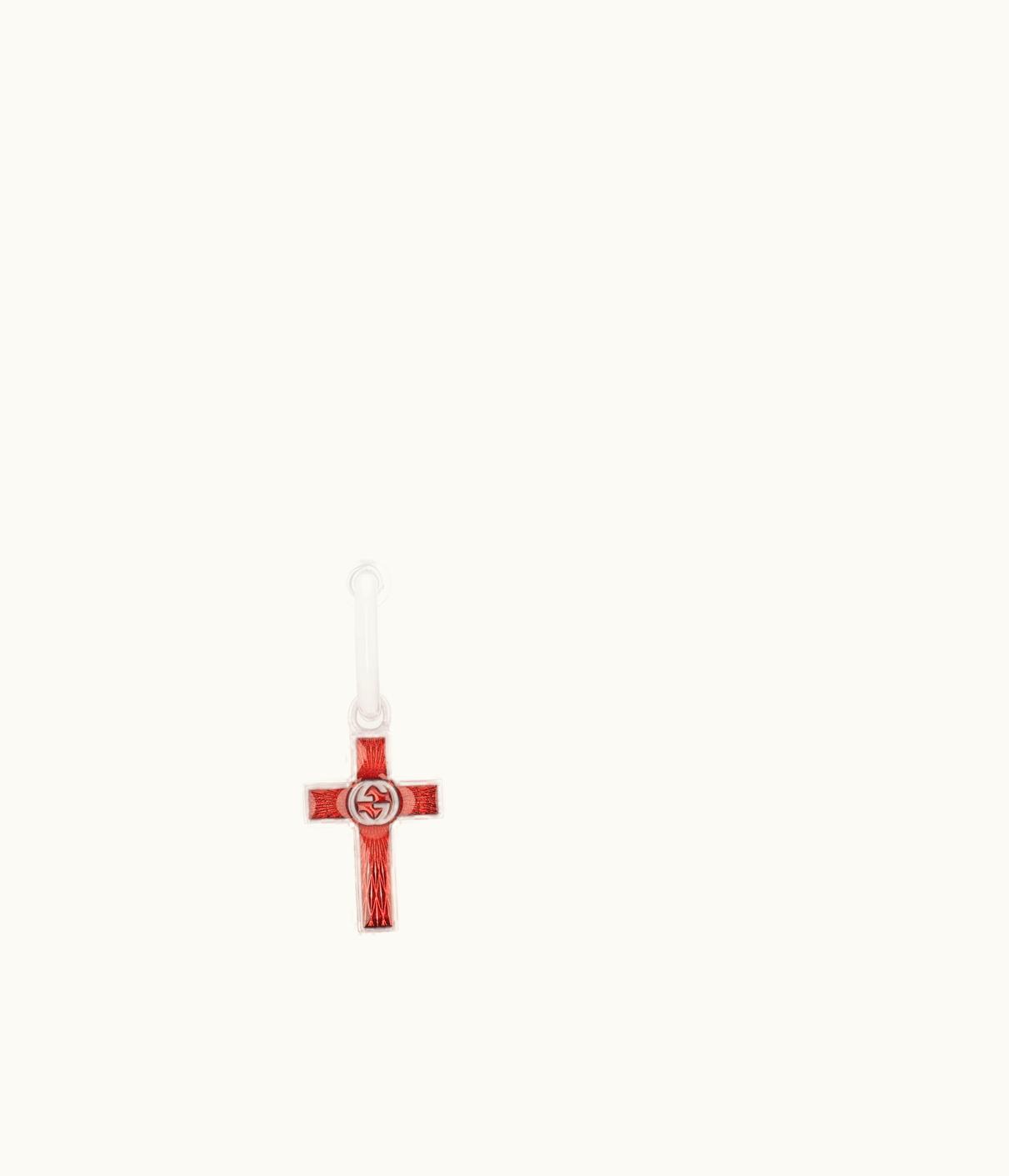 Gucci Gucci Interlocking G Enamel Cross Single Earring UZ0136901