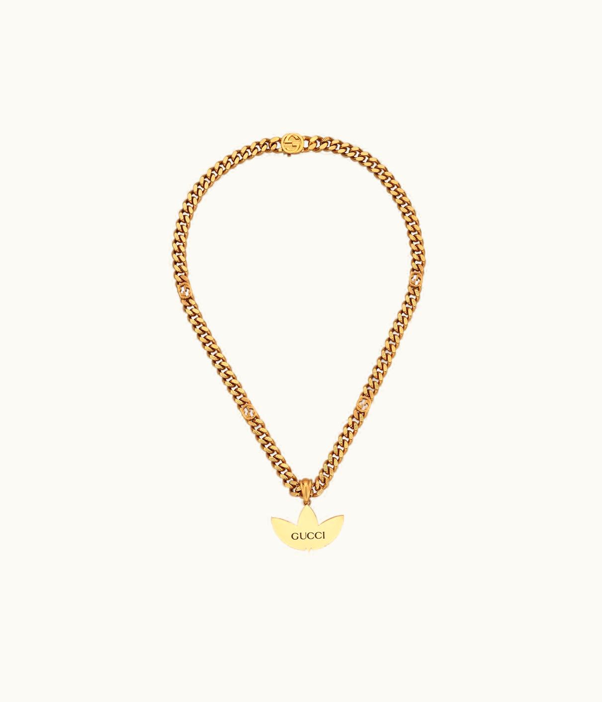 Gucci Gucci Adidas X Gucci Gourmette Necklace With Trefoil Pendant UZ0136942